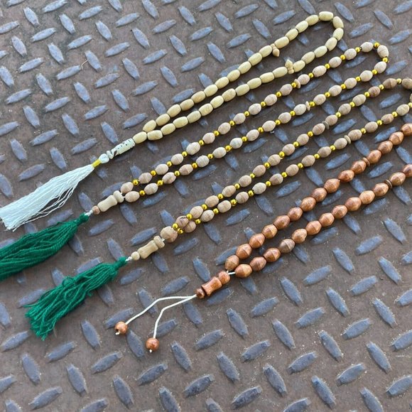 Prayer Tasbeeh Real Wood Handmade Pray Beads Lot of 4 Tasbeh - Picture 1 of 10